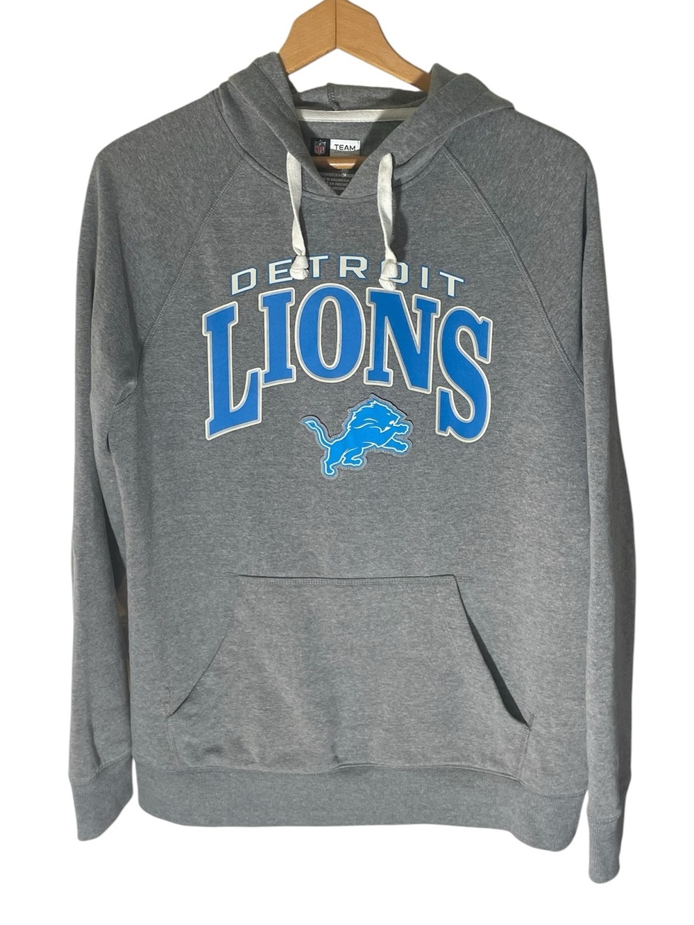 C50- Medium NFL Detroit Lions Football Gray Pullover Hoodie